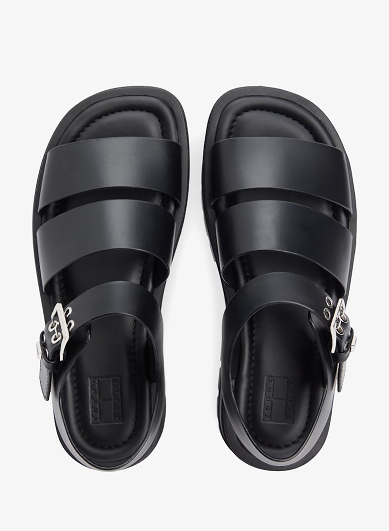 TOMMY JEANS Leather Cleat Platform Sandals - Image 5